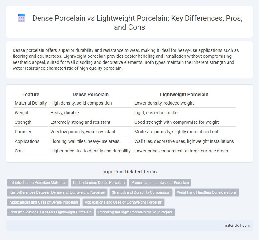 Dense Porcelain vs Lightweight Porcelain: Key Differences, Pros, and Cons