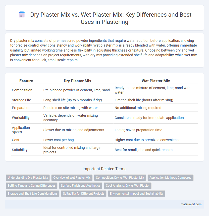 Dry Plaster Mix vs. Wet Plaster Mix: Key Differences and Best Uses in Plastering
