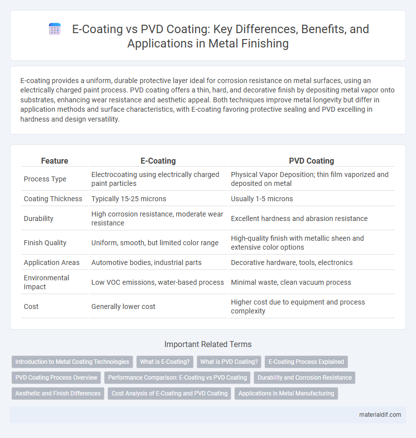 E-Coating vs PVD Coating: Key Differences, Benefits, and Applications in Metal Finishing