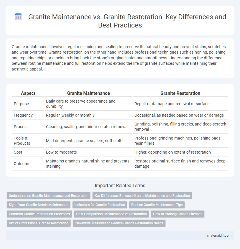 Granite Maintenance vs. Granite Restoration: Key Differences and Best Practices