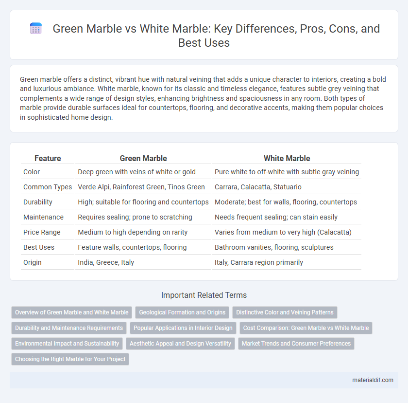 Green Marble vs White Marble: Key Differences, Pros, Cons, and Best Uses