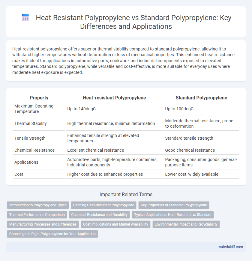 Heat-Resistant Polypropylene vs Standard Polypropylene: Key Differences and Applications