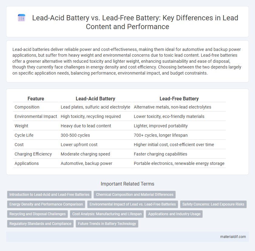 Lead-Acid Battery vs. Lead-Free Battery: Key Differences in Lead Content and Performance