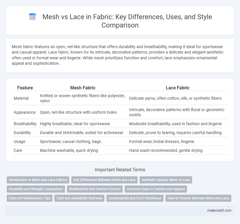 Mesh vs Lace in Fabric: Key Differences, Uses, and Style Comparison