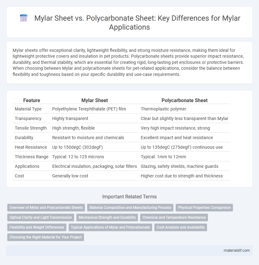 Mylar Sheet vs. Polycarbonate Sheet: Key Differences for Mylar Applications