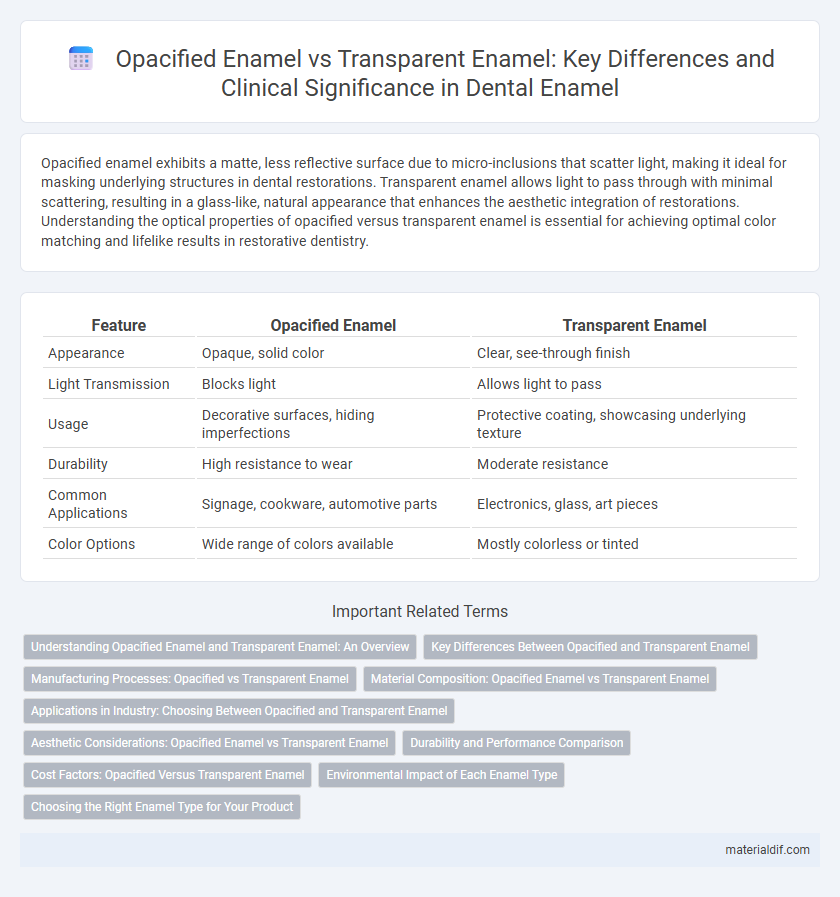 Opacified Enamel vs Transparent Enamel: Key Differences and Clinical Significance in Dental Enamel