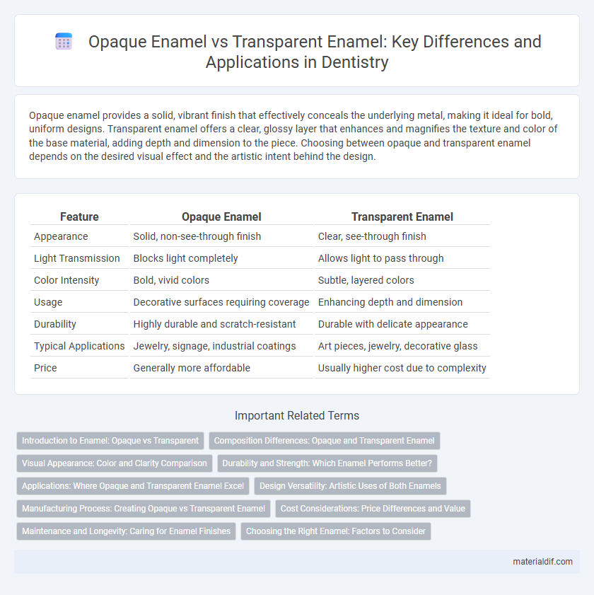 Opaque Enamel vs Transparent Enamel: Key Differences and Applications in Dentistry