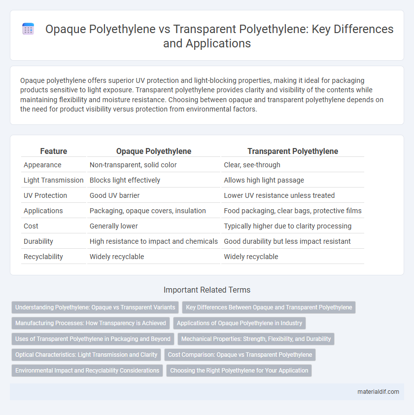 Opaque Polyethylene vs Transparent Polyethylene: Key Differences and Applications