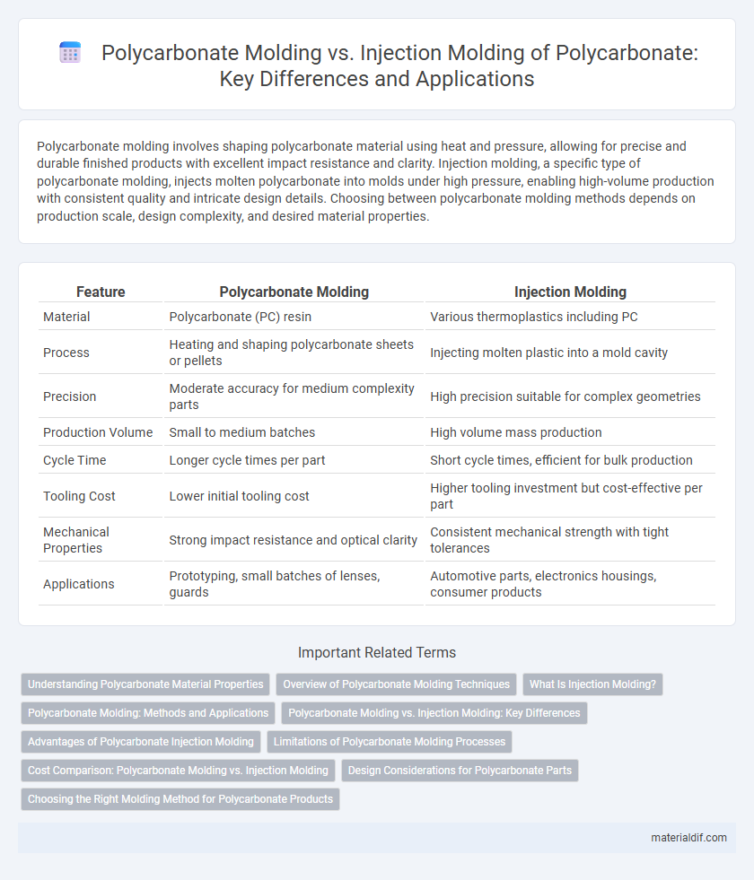 Polycarbonate Molding vs. Injection Molding of Polycarbonate: Key Differences and Applications