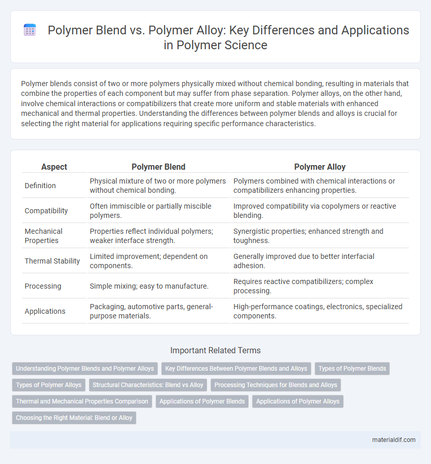 Polymer Blend vs. Polymer Alloy: Key Differences and Applications in Polymer Science