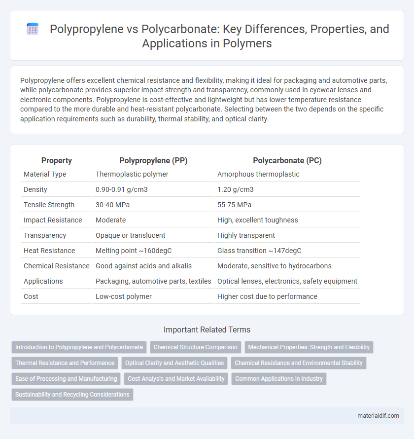 Polypropylene vs Polycarbonate: Key Differences, Properties, and Applications in Polymers