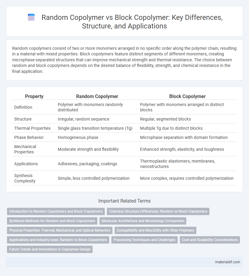 Random Copolymer vs Block Copolymer: Key Differences, Structure, and Applications