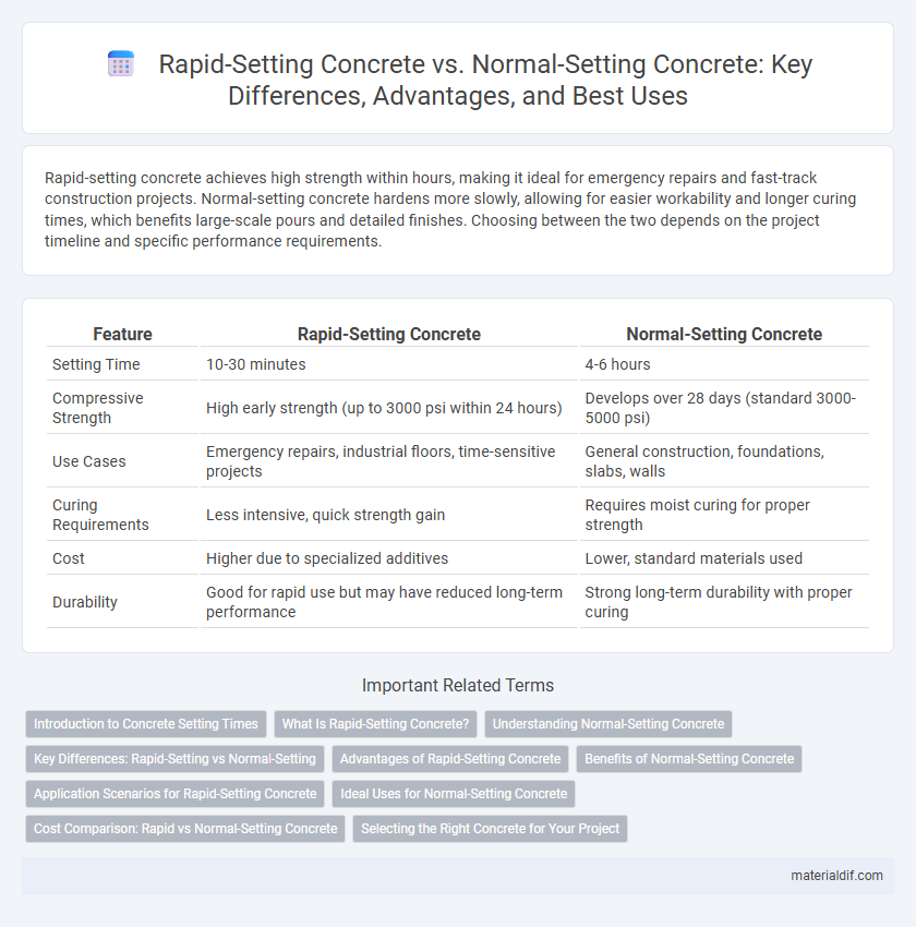 Rapid-Setting Concrete vs. Normal-Setting Concrete: Key Differences, Advantages, and Best Uses