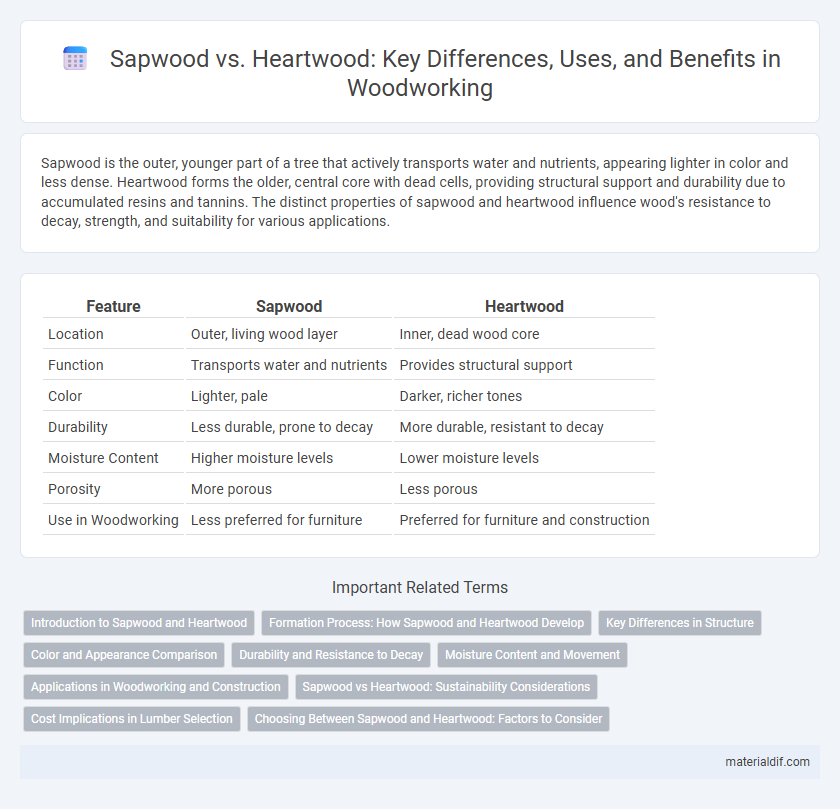 Sapwood vs. Heartwood: Key Differences, Uses, and Benefits in Woodworking