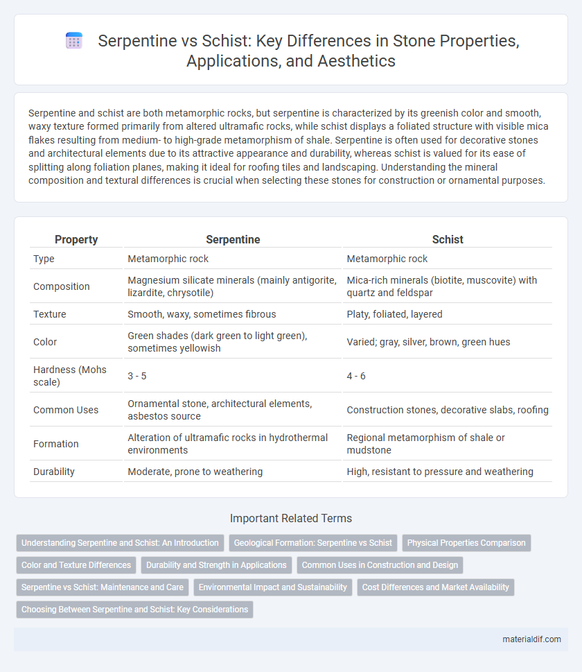 Serpentine vs Schist: Key Differences in Stone Properties, Applications, and Aesthetics