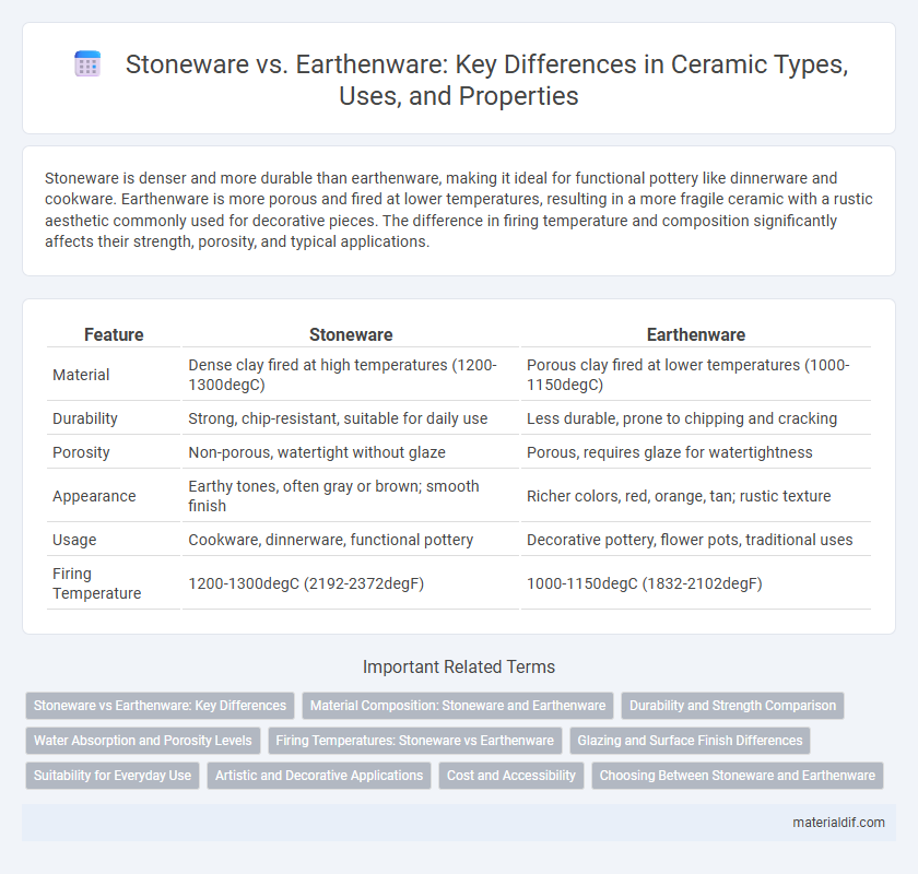 Stoneware vs. Earthenware: Key Differences in Ceramic Types, Uses, and Properties