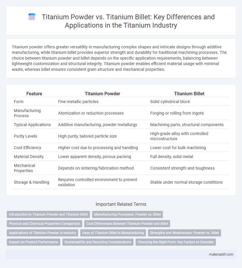 Titanium Powder vs. Titanium Billet: Key Differences and Applications in the Titanium Industry