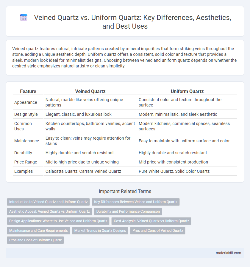 Veined Quartz vs. Uniform Quartz: Key Differences, Aesthetics, and Best Uses