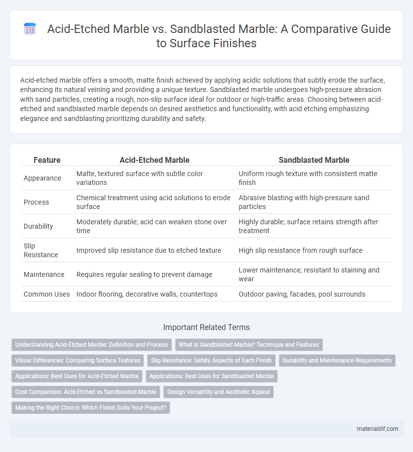 Acid-Etched Marble vs. Sandblasted Marble: A Comparative Guide to Surface Finishes