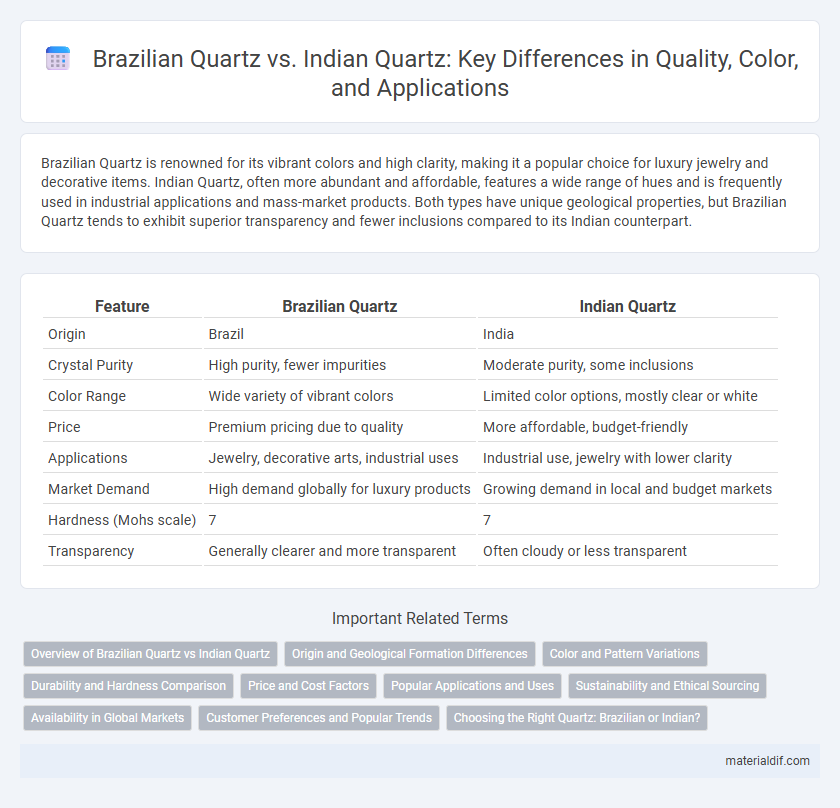 Brazilian Quartz vs. Indian Quartz: Key Differences in Quality, Color, and Applications
