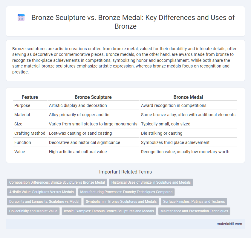 Bronze Sculpture vs. Bronze Medal: Key Differences and Uses of Bronze