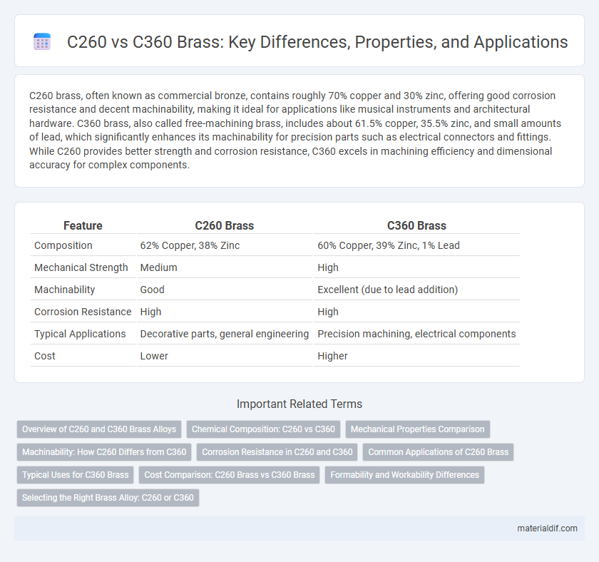 C260 vs C360 Brass: Key Differences, Properties, and Applications