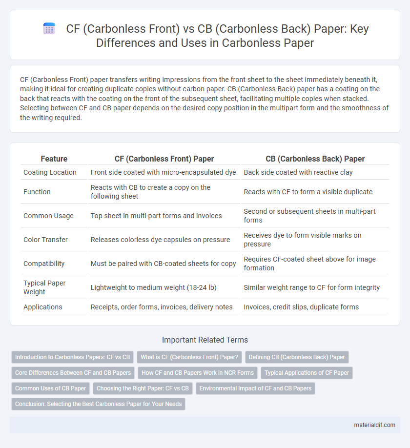 CF (Carbonless Front) vs CB (Carbonless Back) Paper: Key Differences and Uses in Carbonless Paper