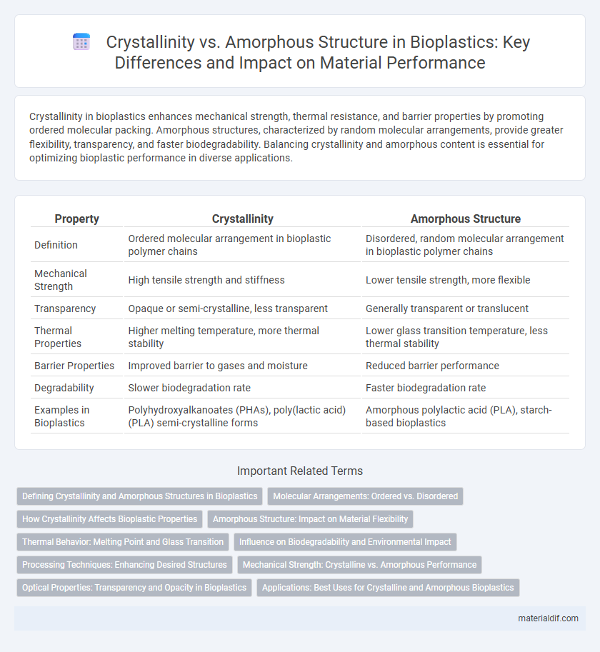 Crystallinity vs. Amorphous Structure in Bioplastics: Key Differences and Impact on Material Performance