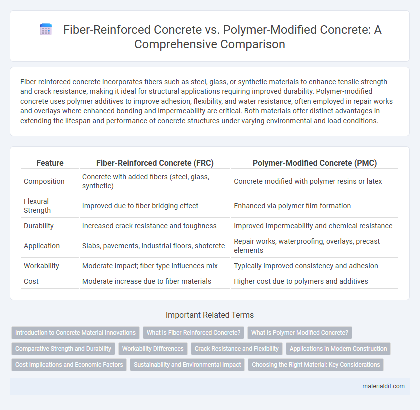 Fiber-Reinforced Concrete vs. Polymer-Modified Concrete: A Comprehensive Comparison