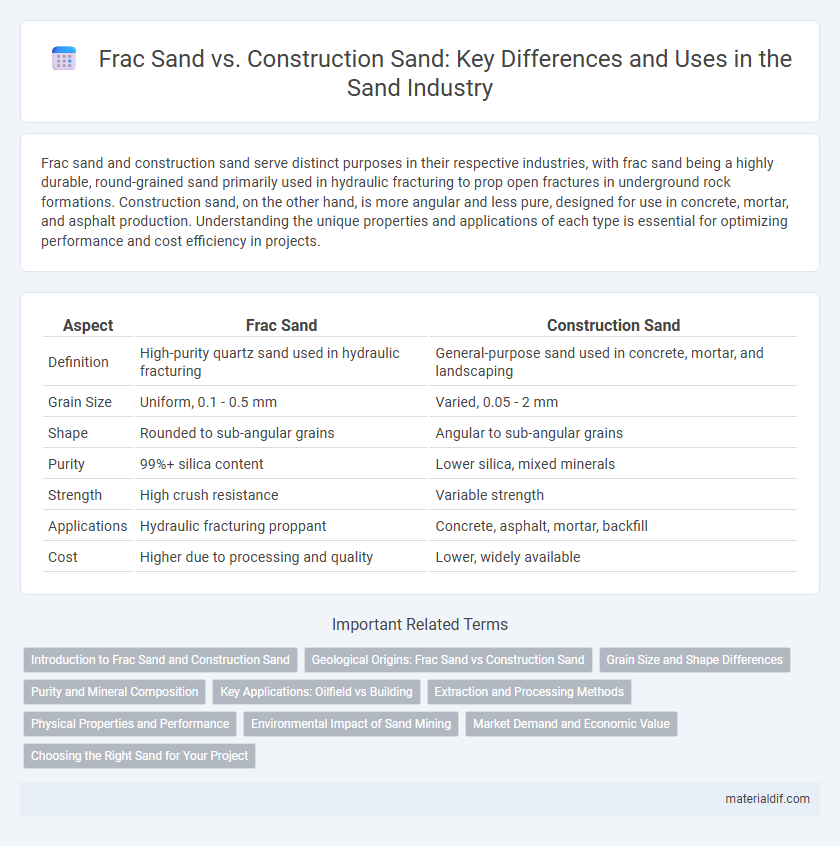 Frac Sand vs. Construction Sand: Key Differences and Uses in the Sand Industry