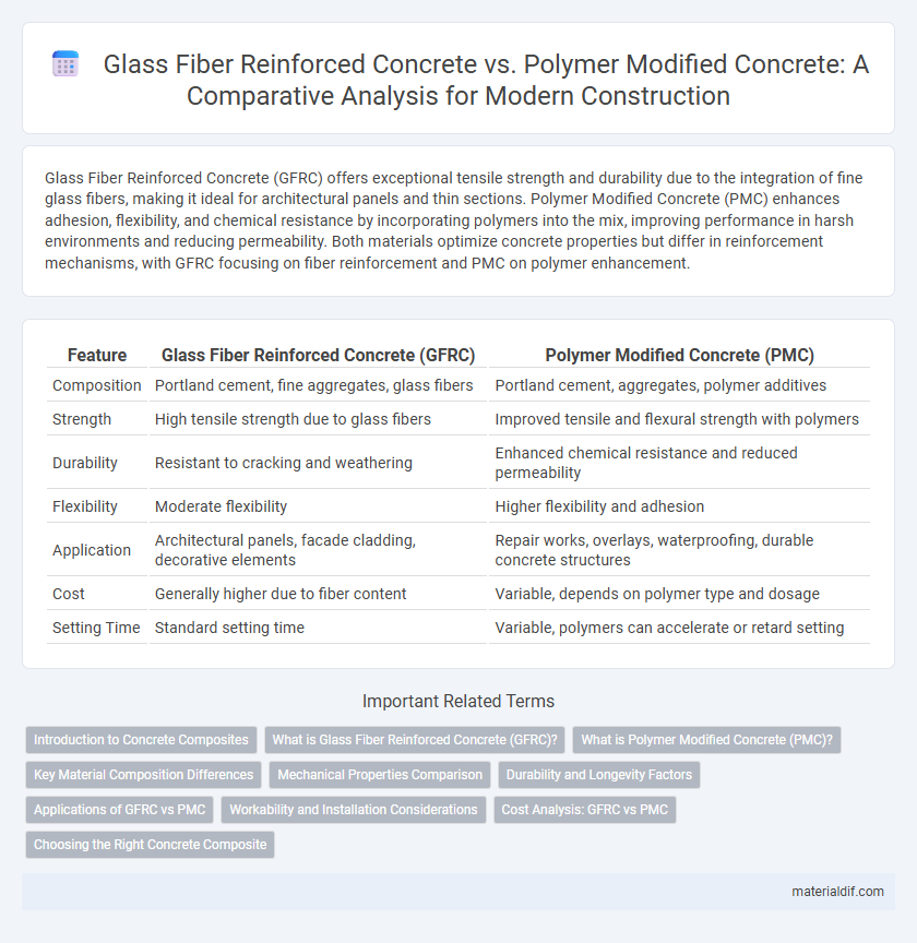 Glass Fiber Reinforced Concrete vs. Polymer Modified Concrete: A Comparative Analysis for Modern Construction