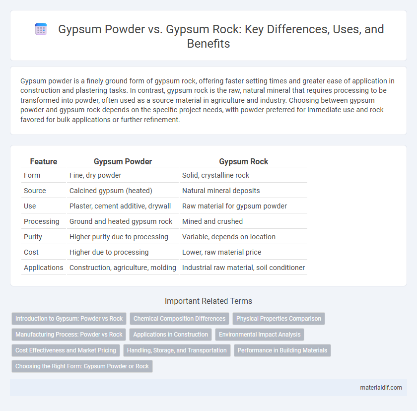Gypsum Powder vs. Gypsum Rock: Key Differences, Uses, and Benefits