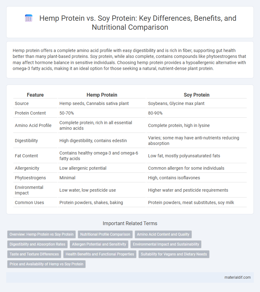 Hemp Protein vs. Soy Protein: Key Differences, Benefits, and Nutritional Comparison