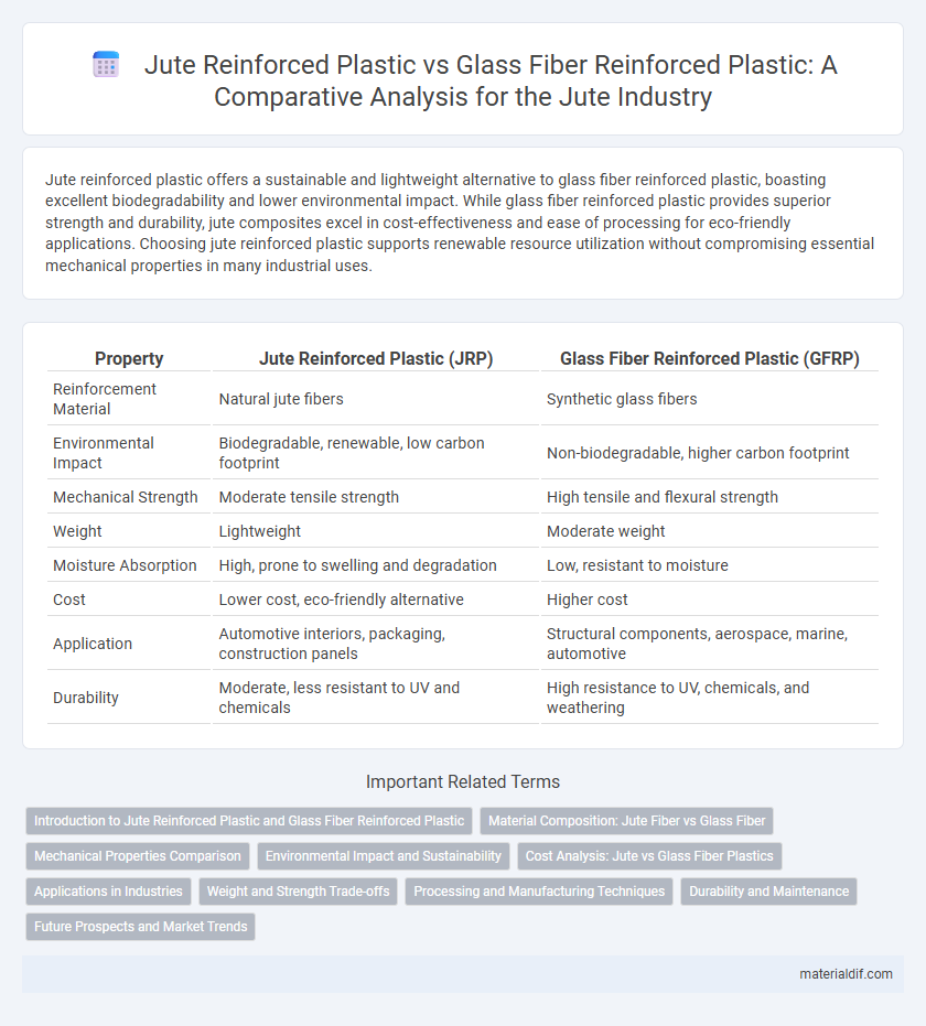 Jute Reinforced Plastic vs Glass Fiber Reinforced Plastic: A Comparative Analysis for the Jute Industry