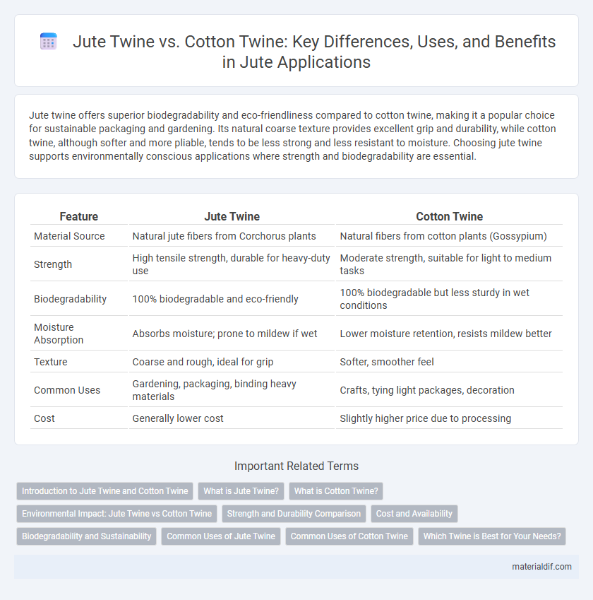 Jute Twine vs. Cotton Twine: Key Differences, Uses, and Benefits in Jute Applications