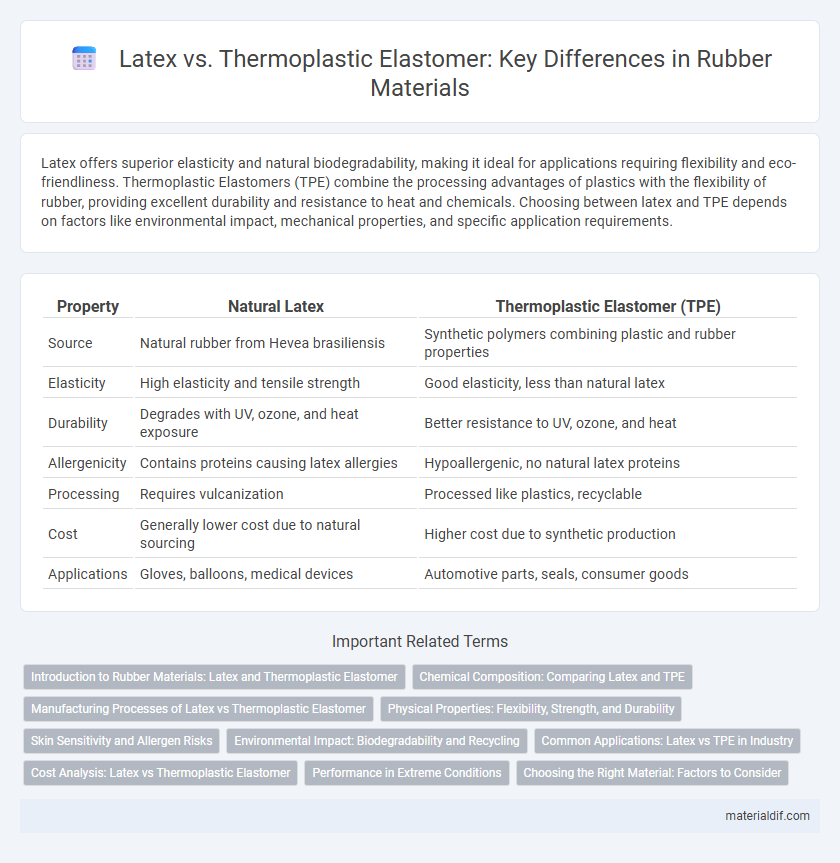 Latex vs. Thermoplastic Elastomer: Key Differences in Rubber Materials