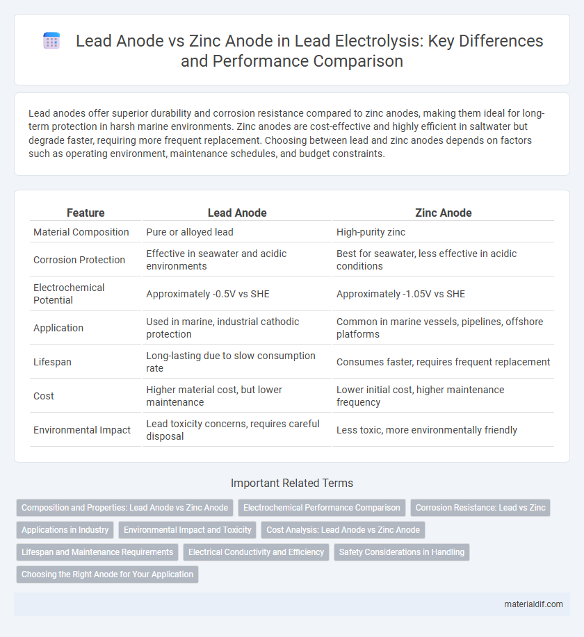 Lead Anode vs Zinc Anode in Lead Electrolysis: Key Differences and Performance Comparison