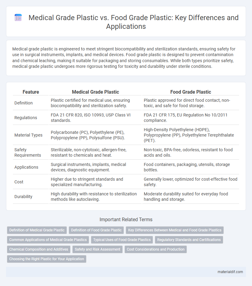 Medical Grade Plastic vs. Food Grade Plastic: Key Differences and Applications
