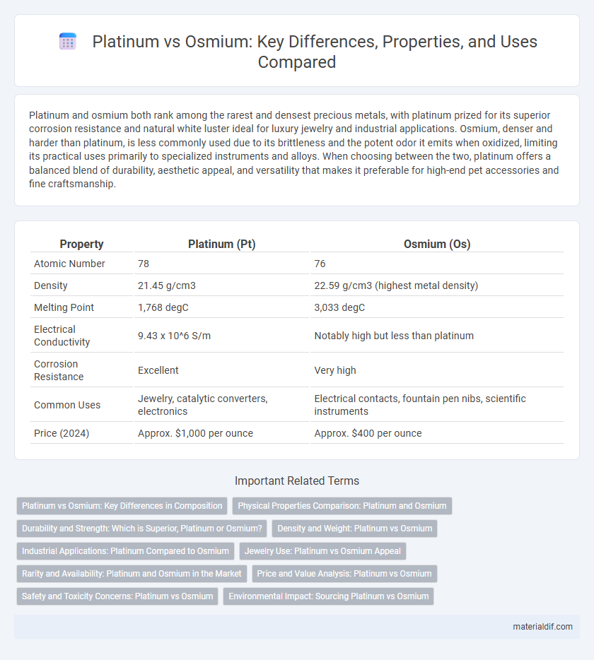 Platinum vs Osmium: Key Differences, Properties, and Uses Compared