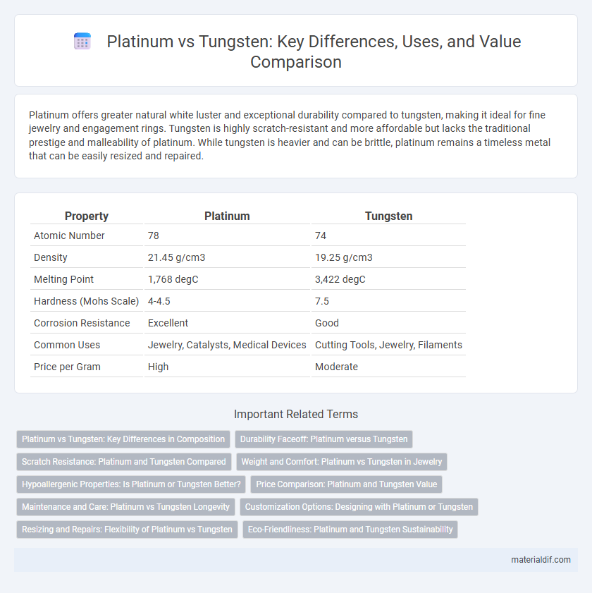 Platinum vs Tungsten: Key Differences, Uses, and Value Comparison