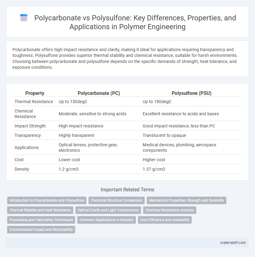 Polycarbonate vs Polysulfone: Key Differences, Properties, and Applications in Polymer Engineering