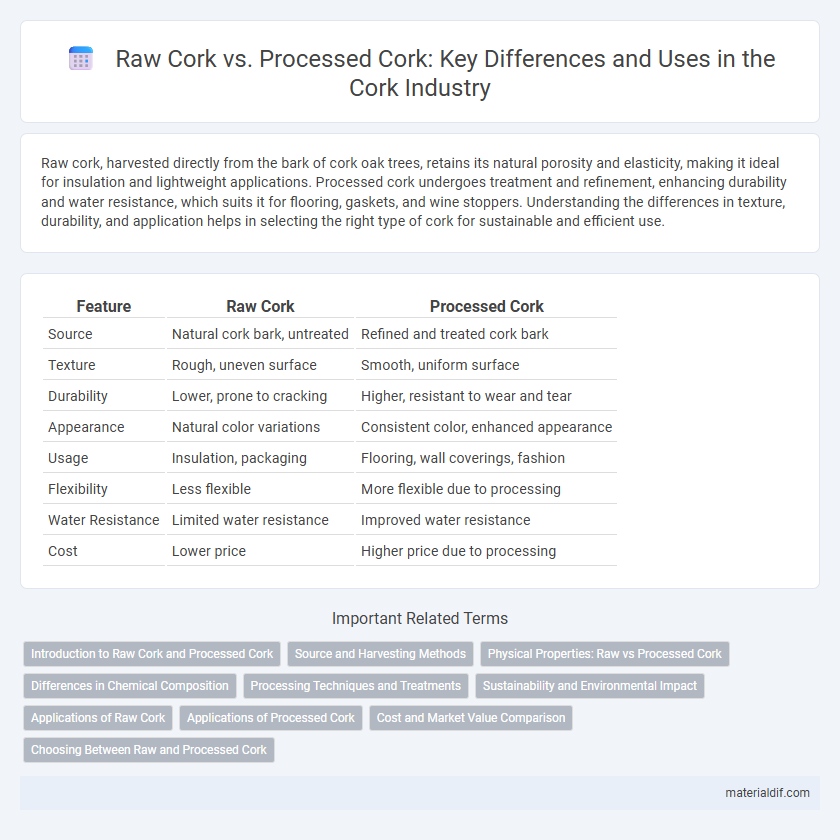 Raw Cork vs. Processed Cork: Key Differences and Uses in the Cork Industry