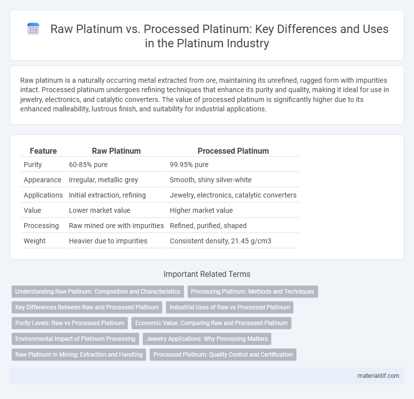Raw Platinum vs. Processed Platinum: Key Differences and Uses in the Platinum Industry