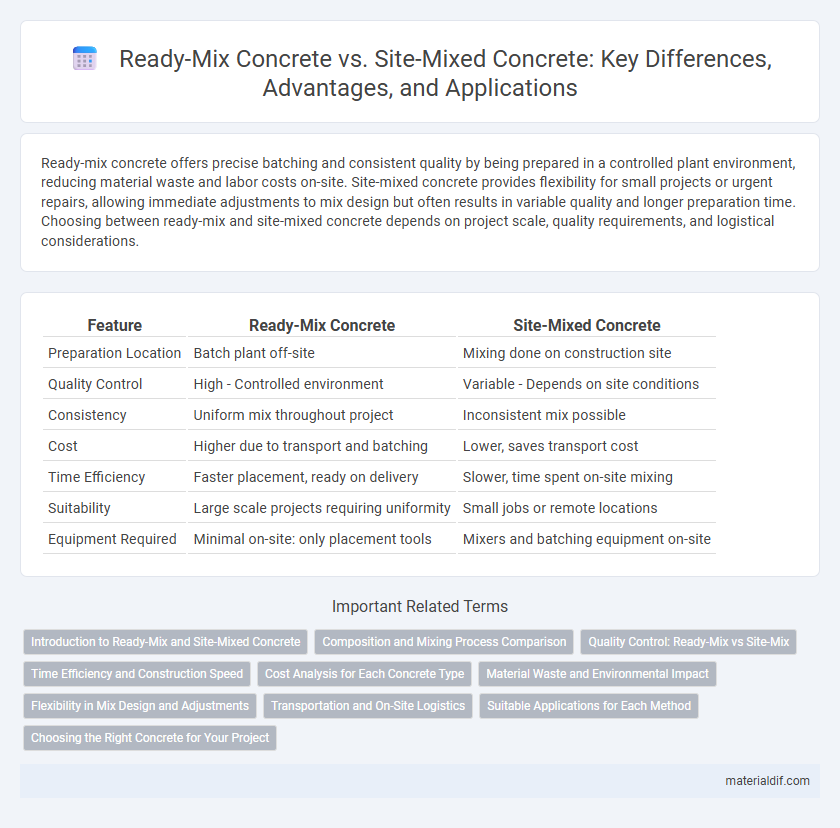 Ready-Mix Concrete vs. Site-Mixed Concrete: Key Differences, Advantages, and Applications