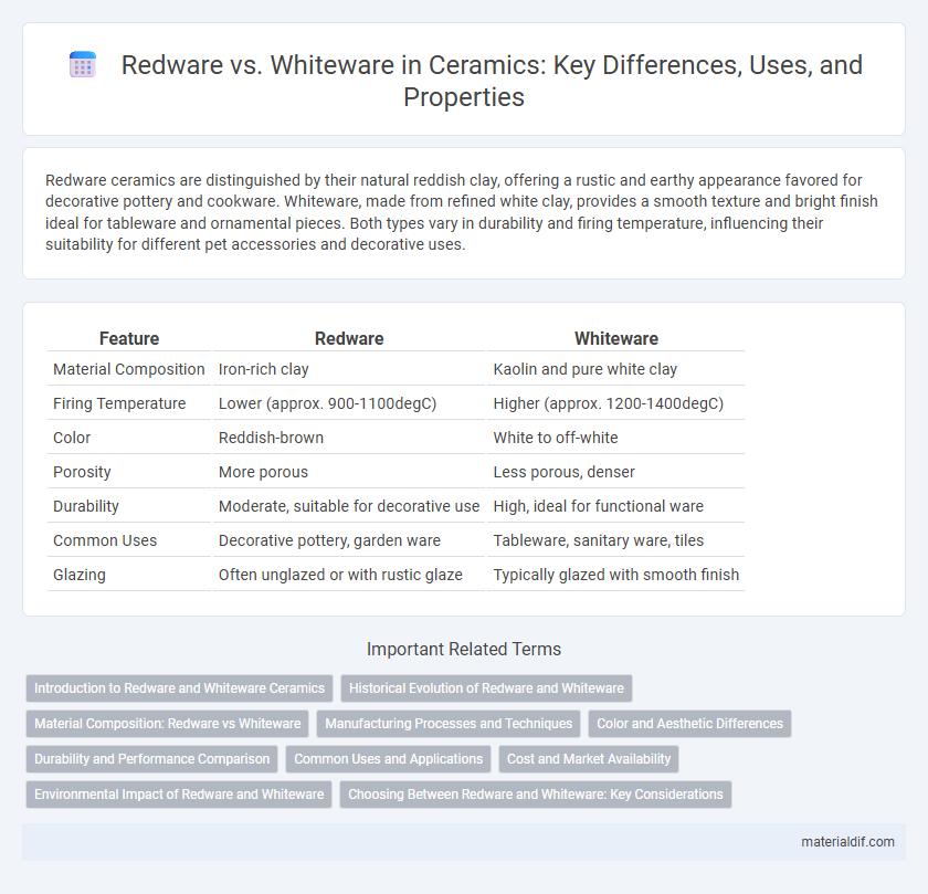 Redware vs. Whiteware in Ceramics: Key Differences, Uses, and Properties