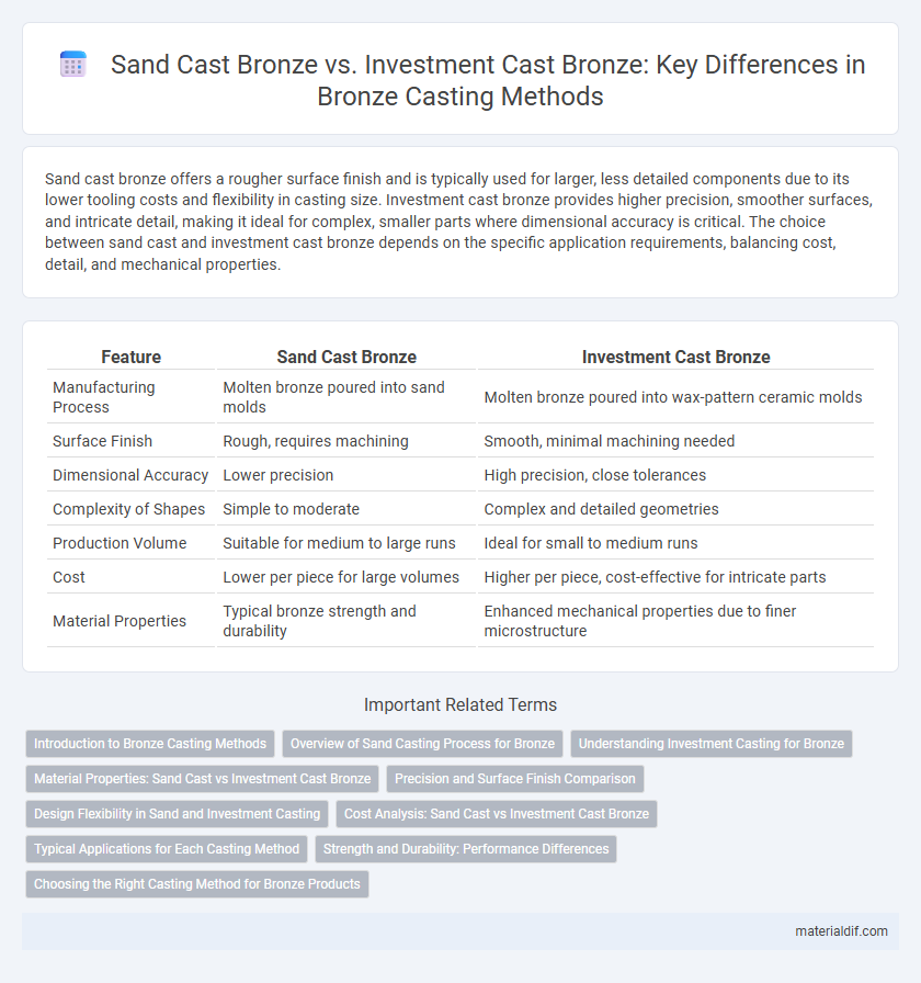 Sand Cast Bronze vs. Investment Cast Bronze: Key Differences in Bronze Casting Methods