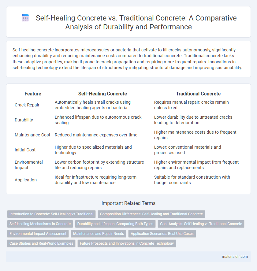Self-Healing Concrete vs. Traditional Concrete: A Comparative Analysis of Durability and Performance