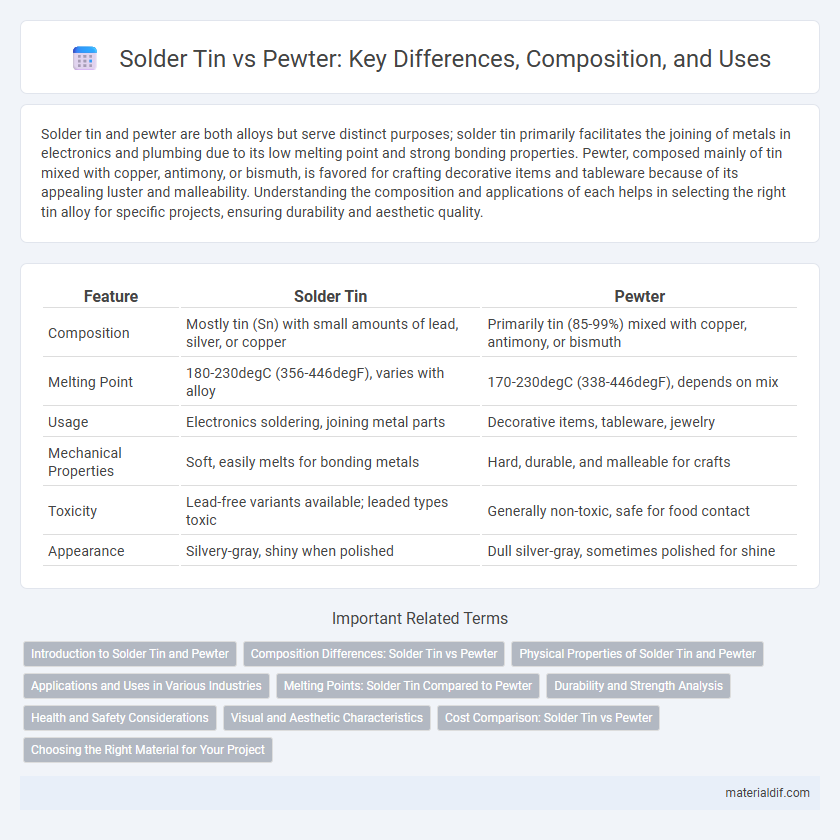 Solder Tin vs Pewter: Key Differences, Composition, and Uses