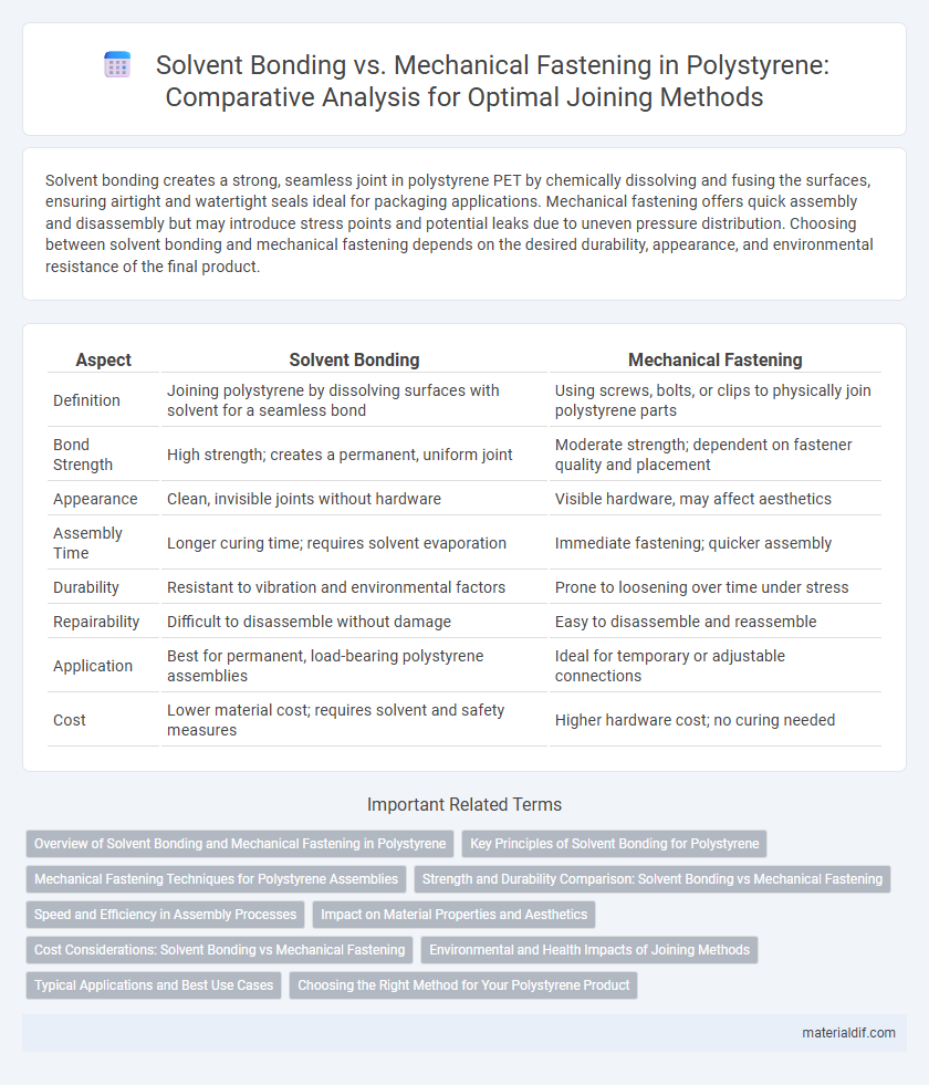 Solvent Bonding vs. Mechanical Fastening in Polystyrene: Comparative Analysis for Optimal Joining Methods