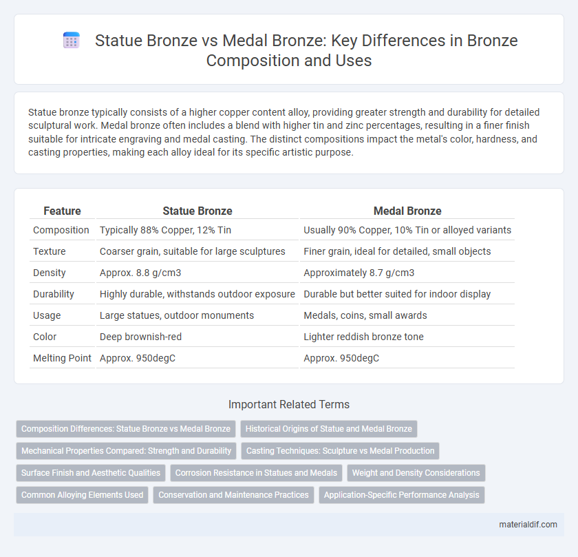 Statue Bronze vs Medal Bronze: Key Differences in Bronze Composition and Uses